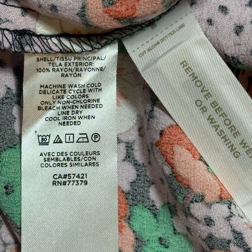Ann Taylor Purple Orange Floral Midi Dress Slight High Low Size M - Picture 6 of 6
